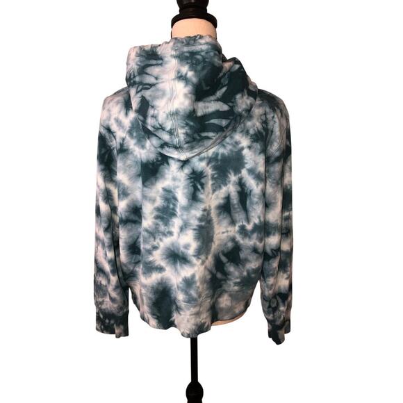 Athleta Cropped Hoodie Size 1X Plus Teal Blue Green Kangaroo Pocket Sporty Spice - Picture 2 of 8